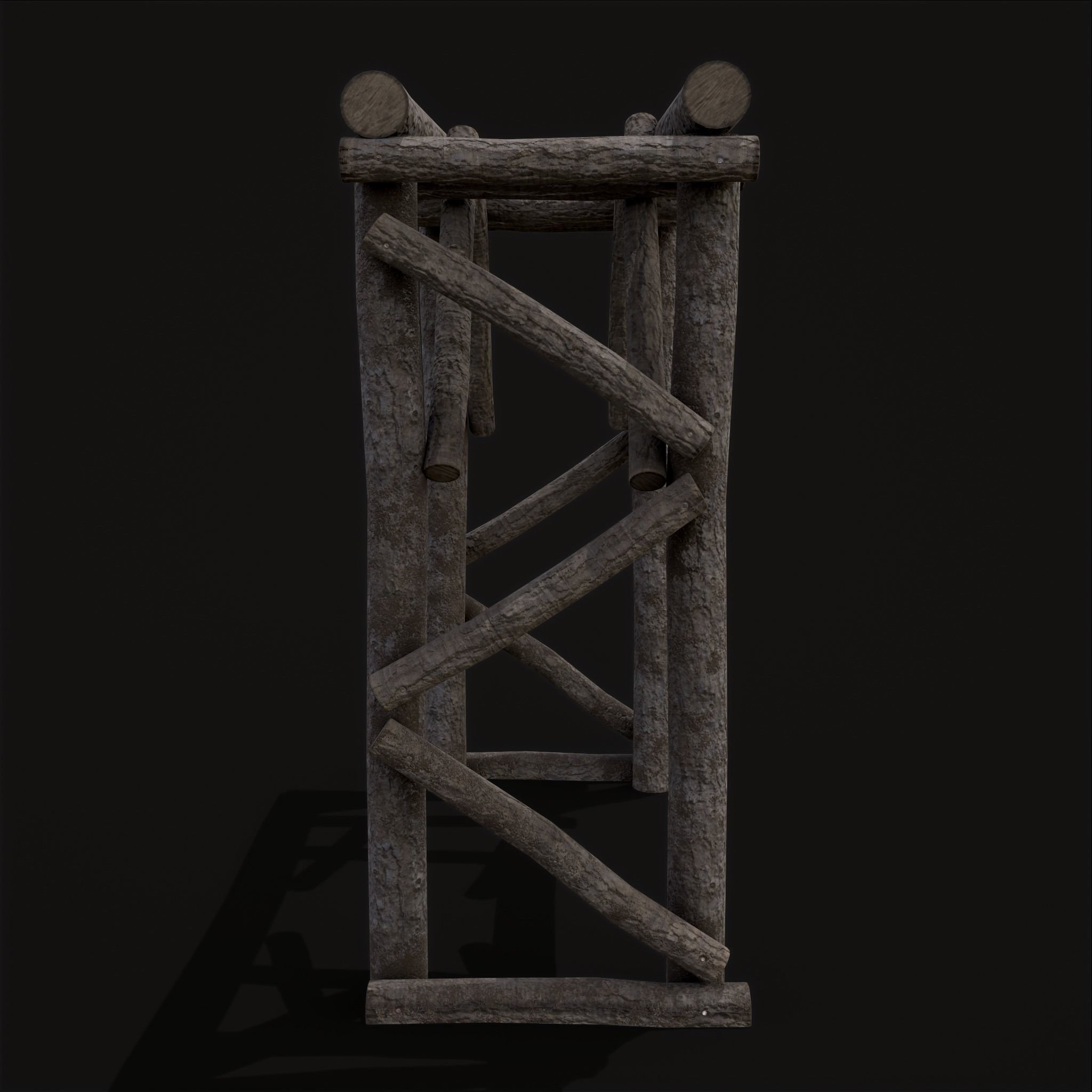 Primitive Log Archway Low-poly 3D model_5