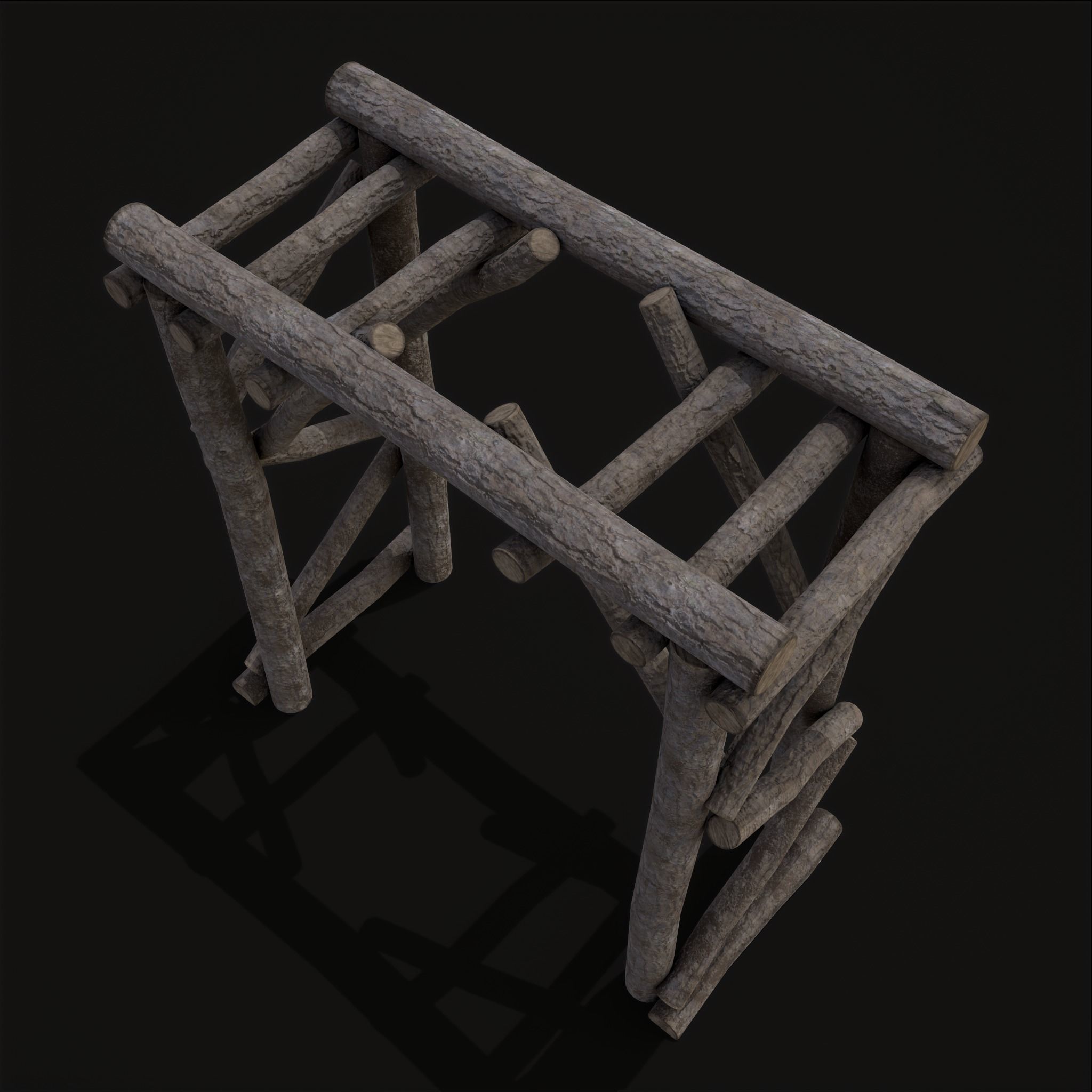 Primitive Log Archway Low-poly 3D model_11
