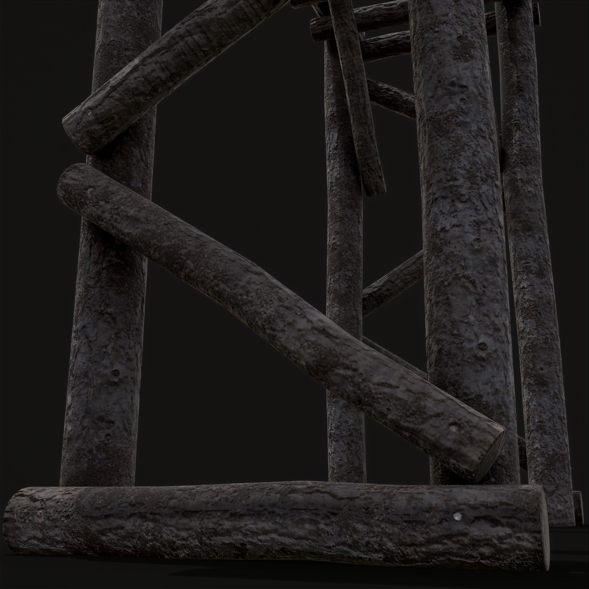 Primitive Log Archway Low-poly 3D model_15