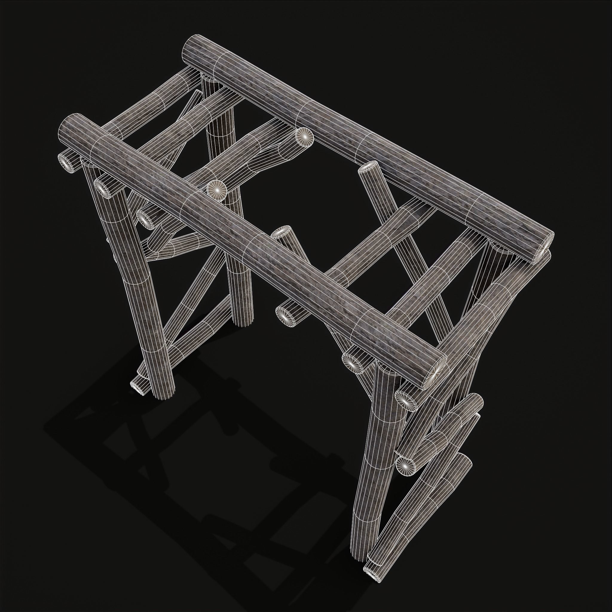 Primitive Log Archway Low-poly 3D model_12