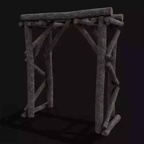 Primitive Log Archway Low-poly 3D model Primitive Log Archway Low-poly 3D model