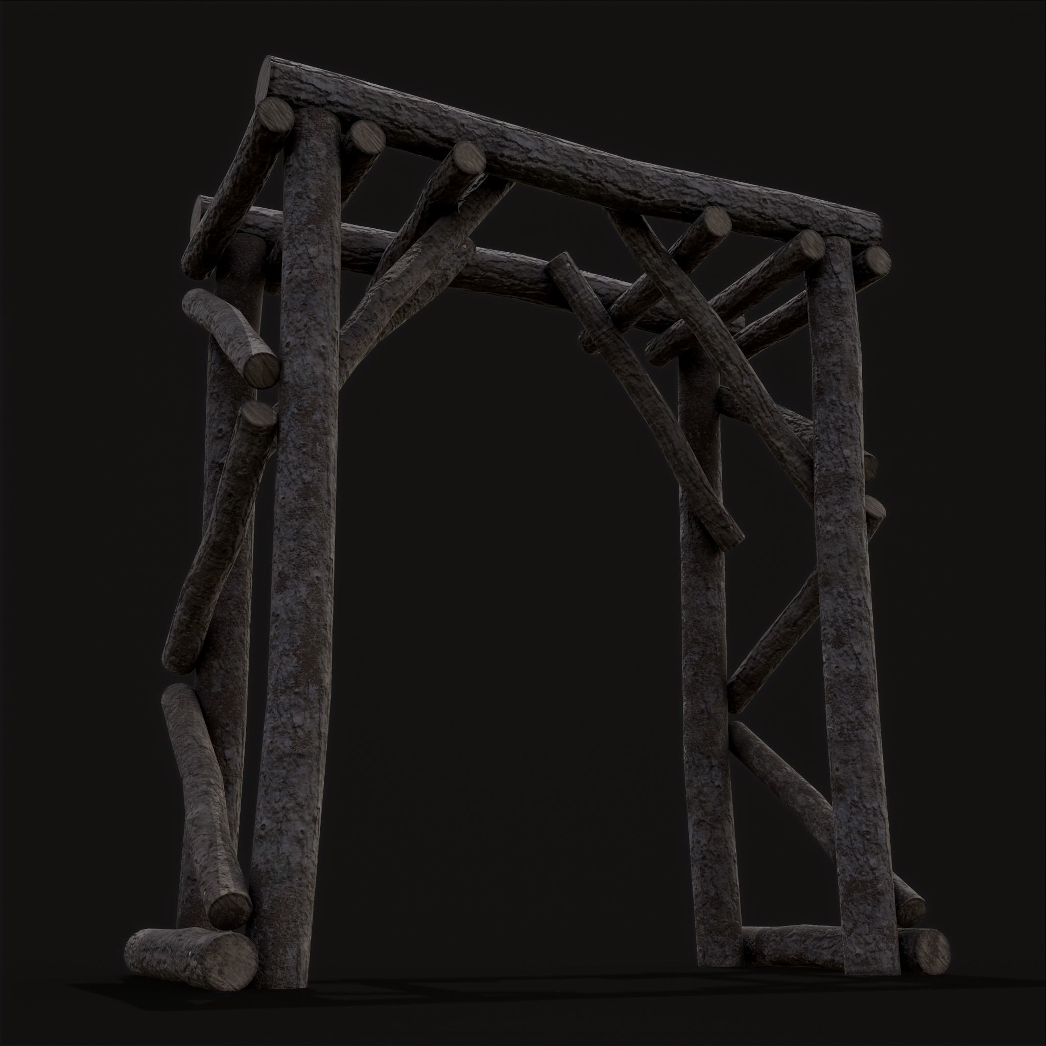 Primitive Log Archway Low-poly 3D model_13