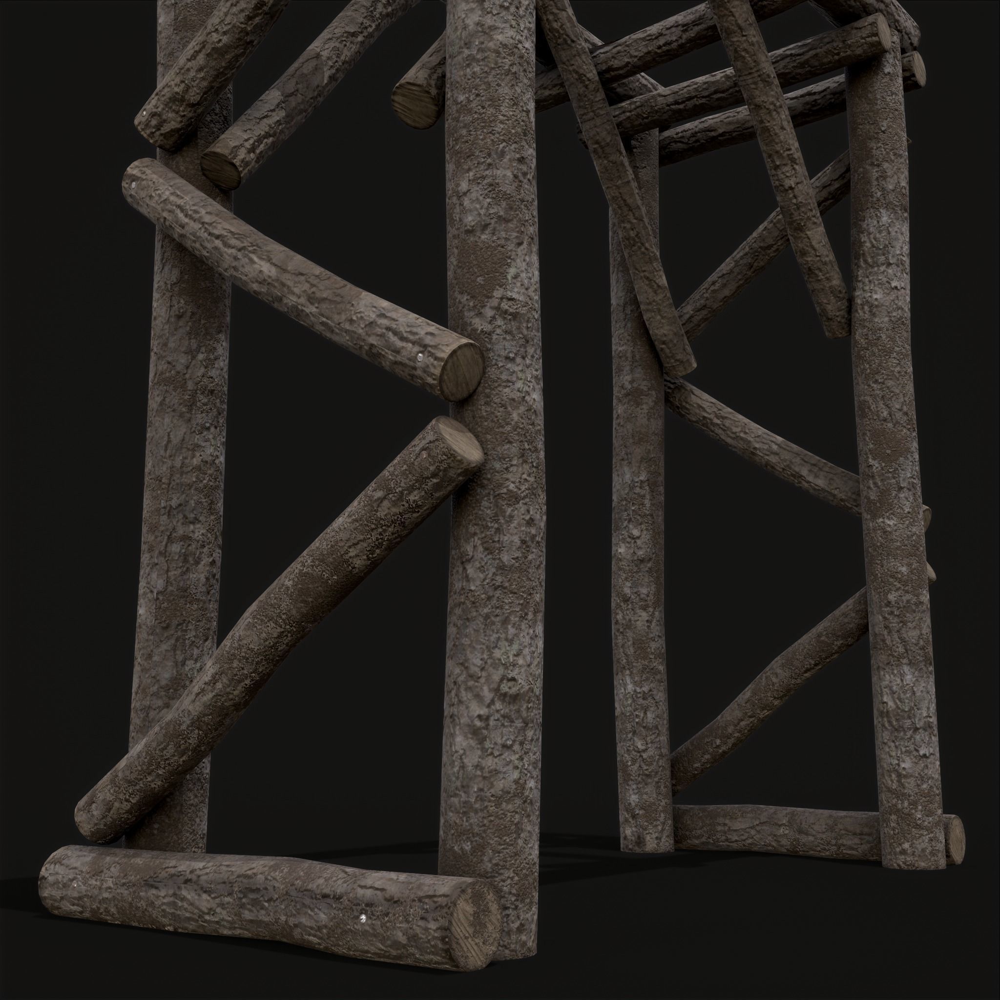 Primitive Log Archway Low-poly 3D model_17