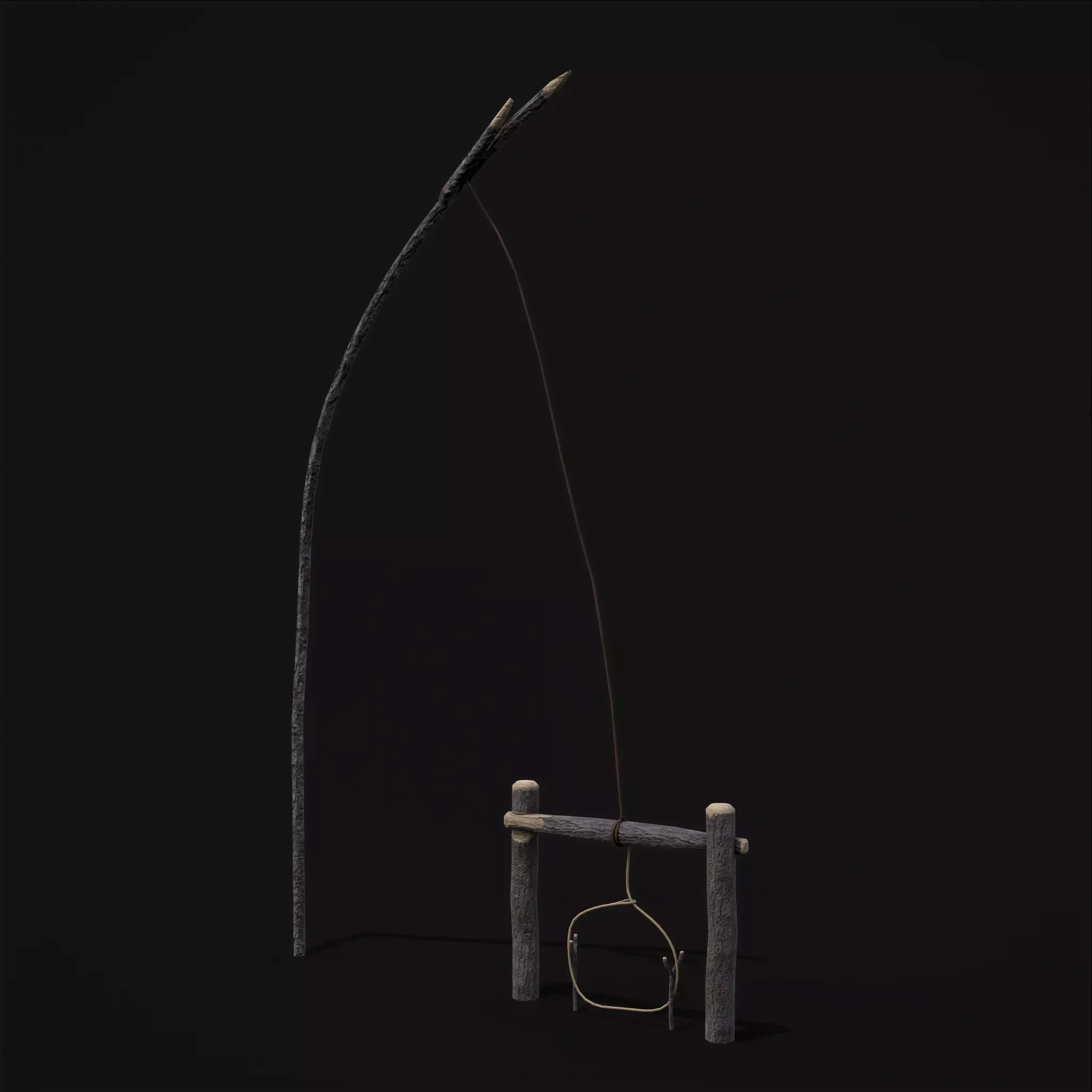 Primitive Rabbit Spring Snare Low-poly 3D model_0
