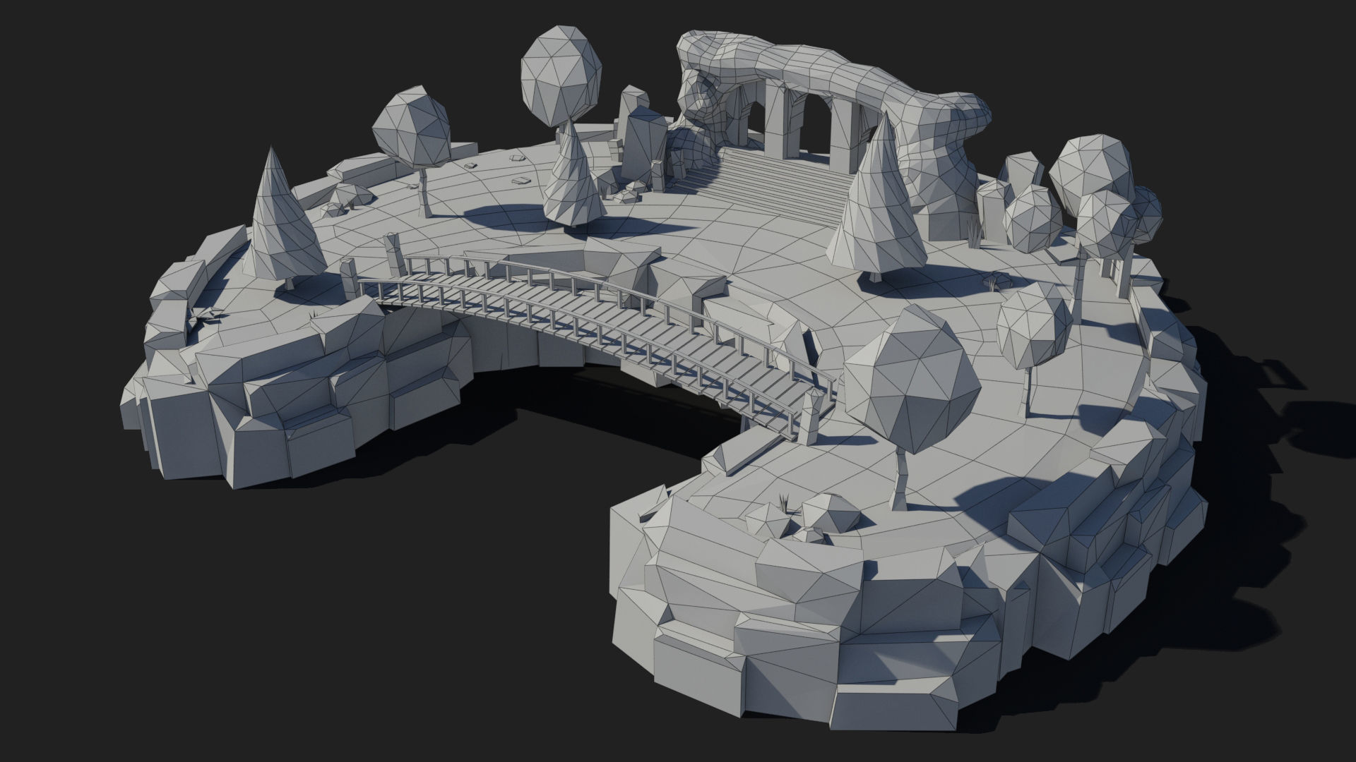 10 cartoon island landscape low poly 3D Model Collection_14