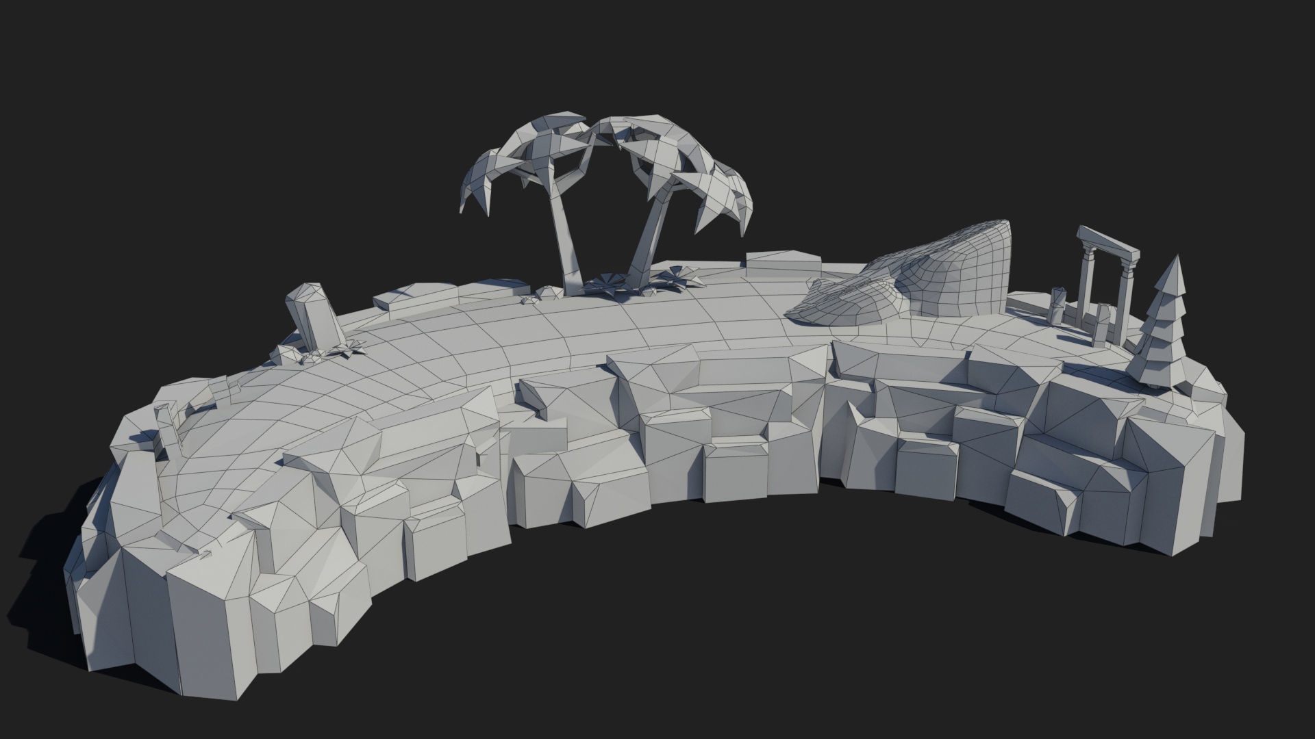 10 cartoon island landscape low poly 3D Model Collection_20