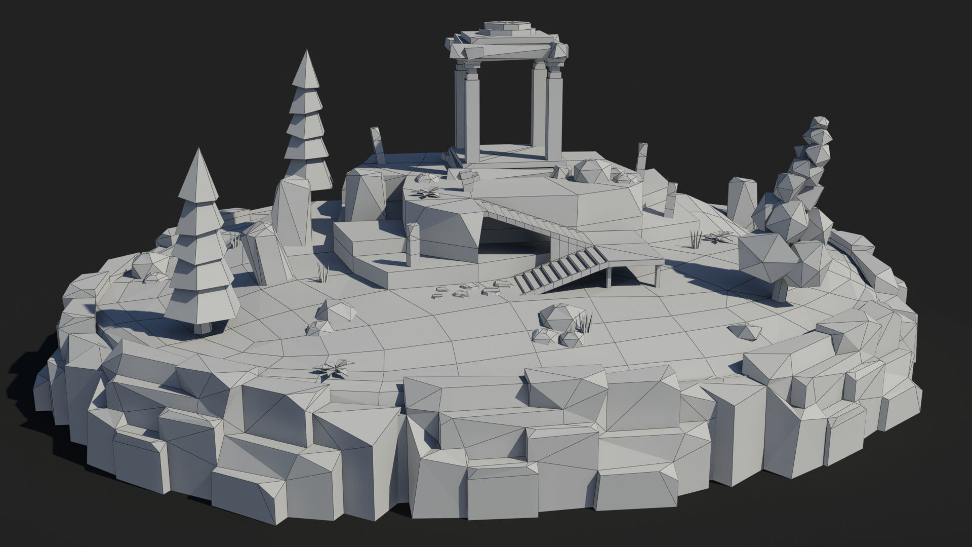 10 cartoon island landscape low poly 3D Model Collection_5