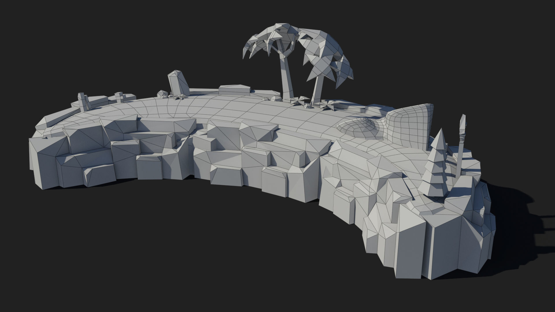 10 cartoon island landscape low poly 3D Model Collection_19