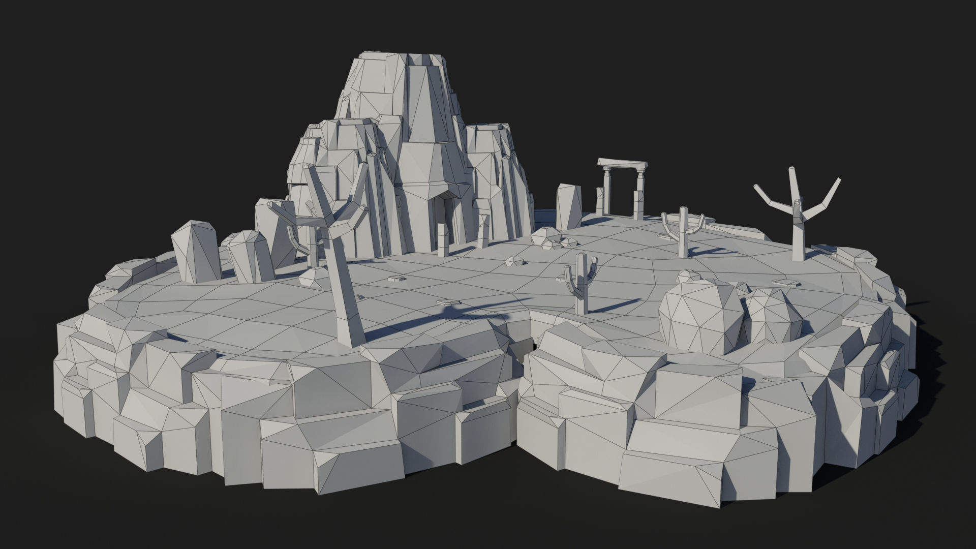 10 cartoon island landscape low poly 3D Model Collection_35