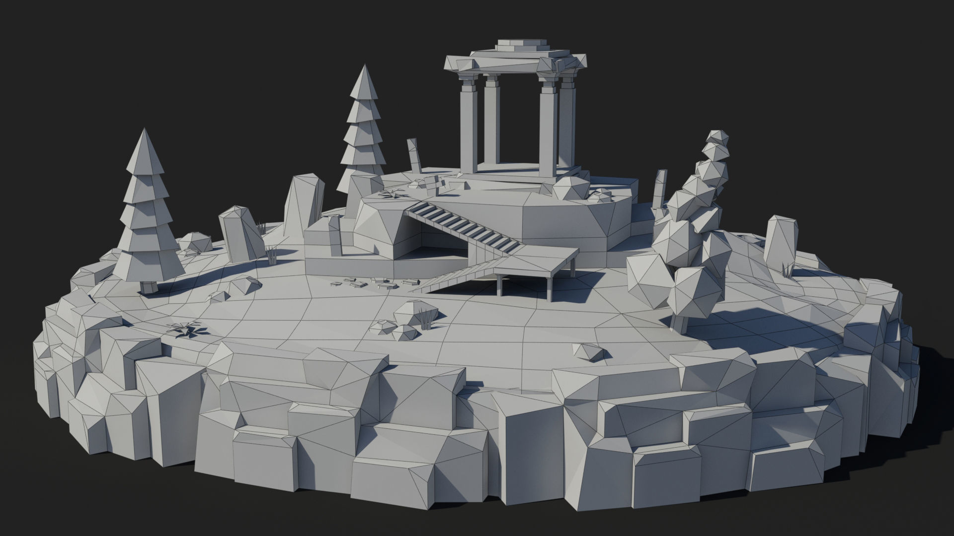 10 cartoon island landscape low poly 3D Model Collection_4