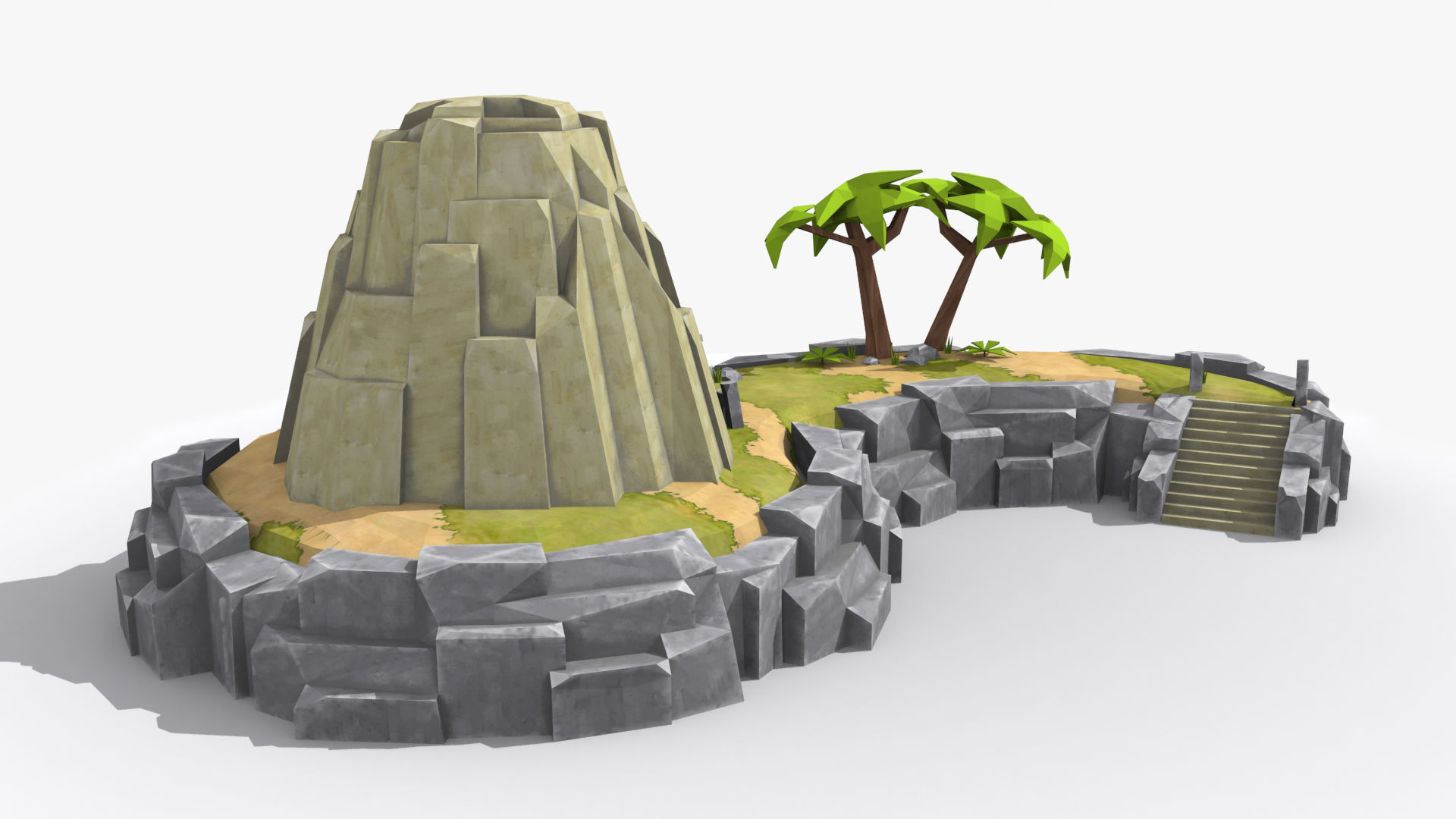 10 cartoon island landscape low poly 3D Model Collection_23