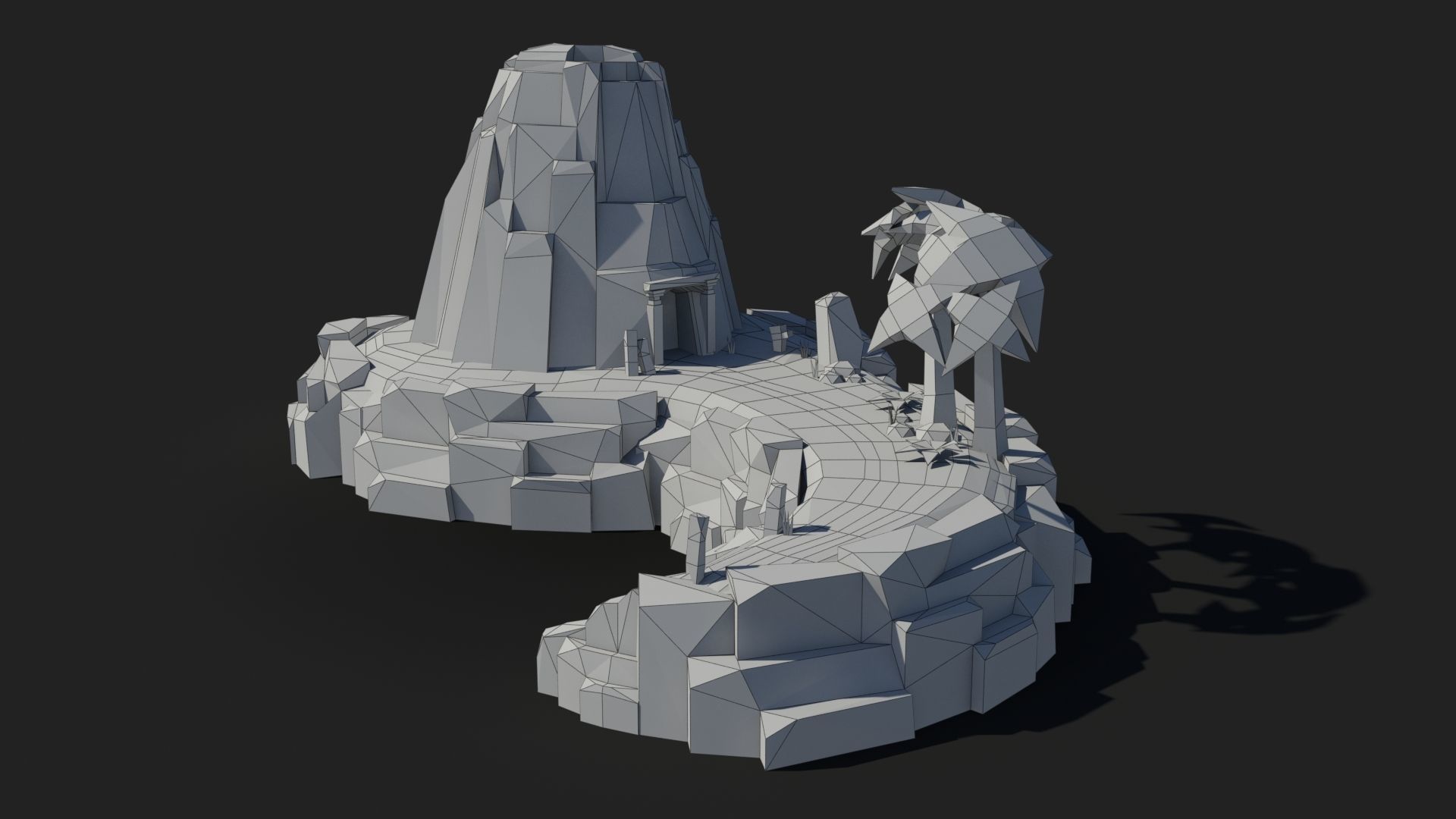 10 cartoon island landscape low poly 3D Model Collection_25