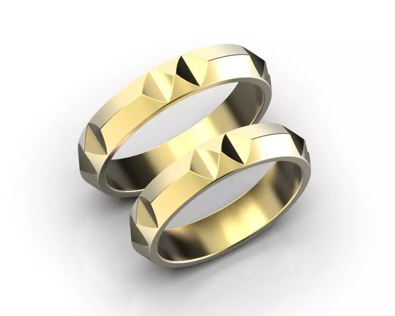 wedding rings set  3D print model_0