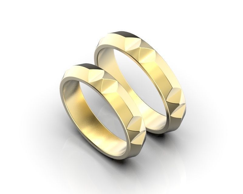 wedding rings set  3D print model_2