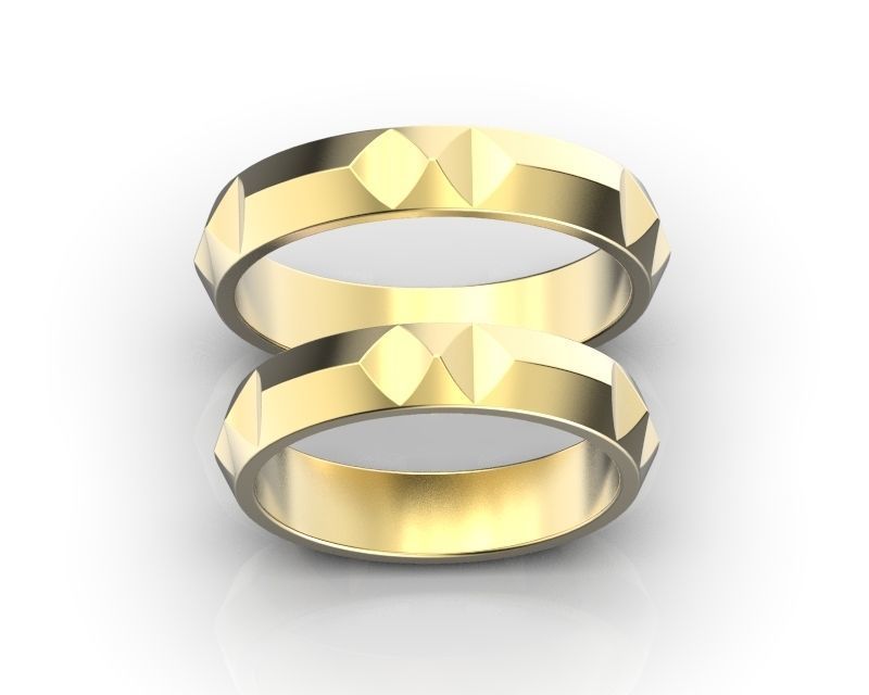 wedding rings set  3D print model_1
