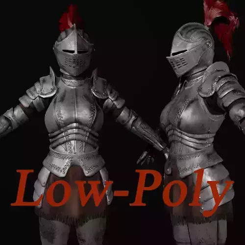 Knight Female Armor  Low-poly 3D model