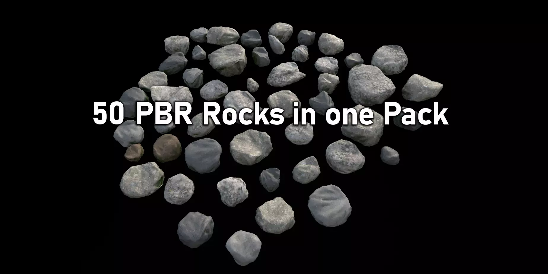 50 Mossy Rocks-PBR 3D model_0