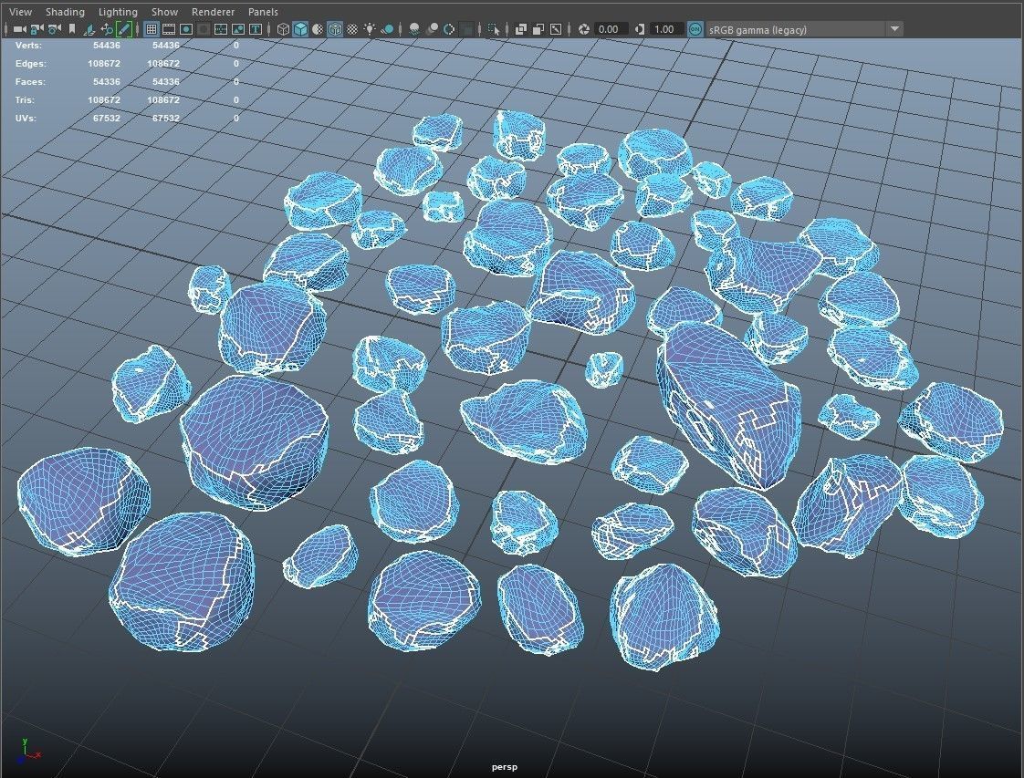 50 Mossy Rocks-PBR 3D model_6