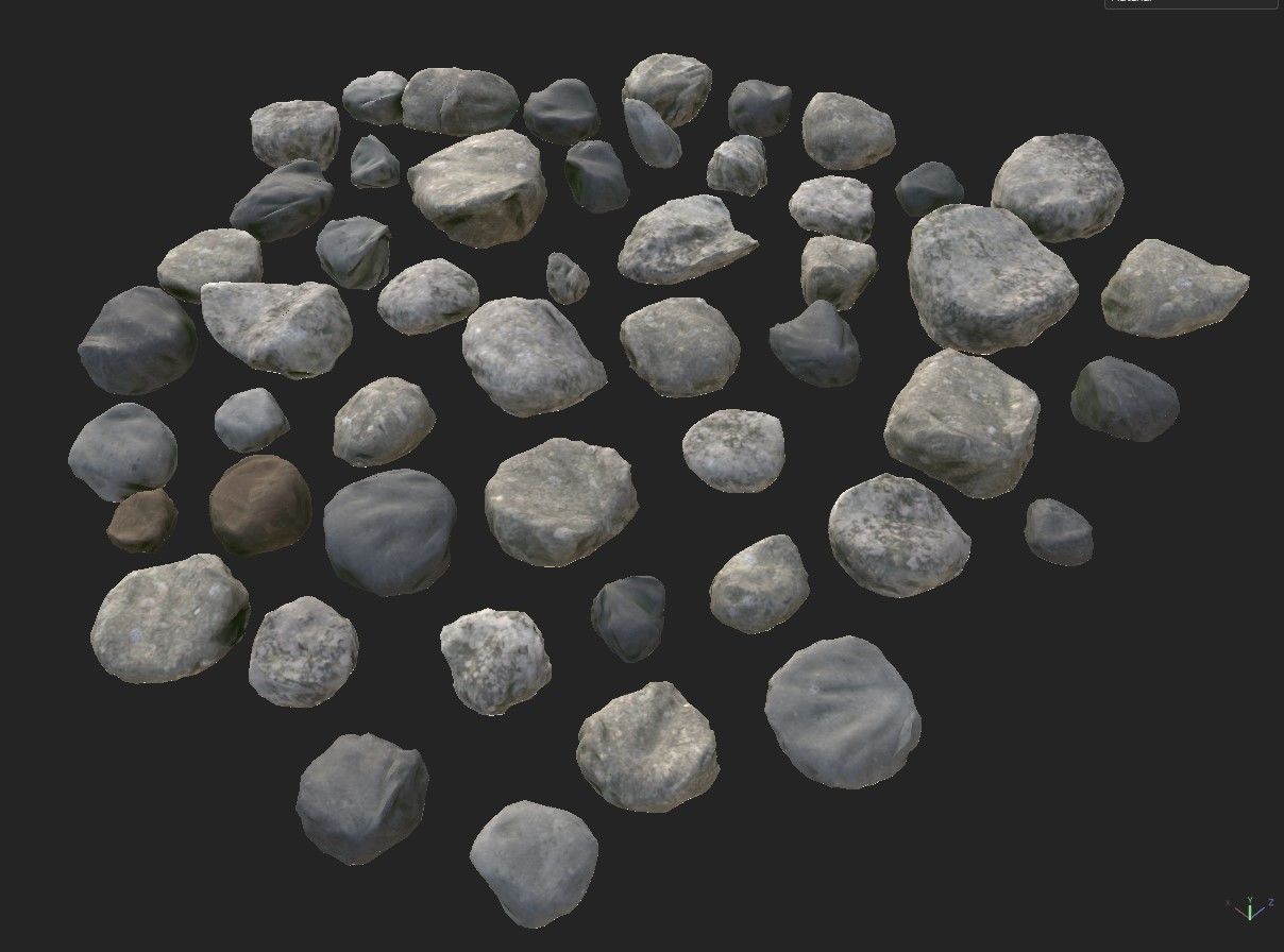 50 Mossy Rocks-PBR 3D model_2