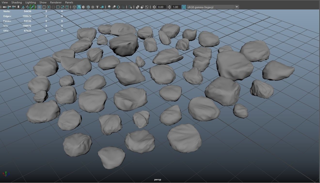 50 Mossy Rocks-PBR 3D model_3