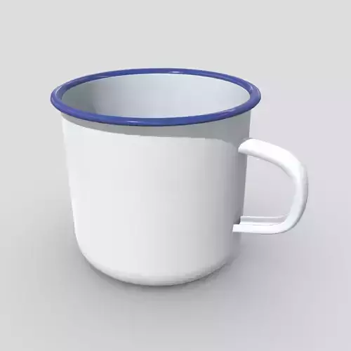 Mug 8 enamel with trim Low-poly 3D model