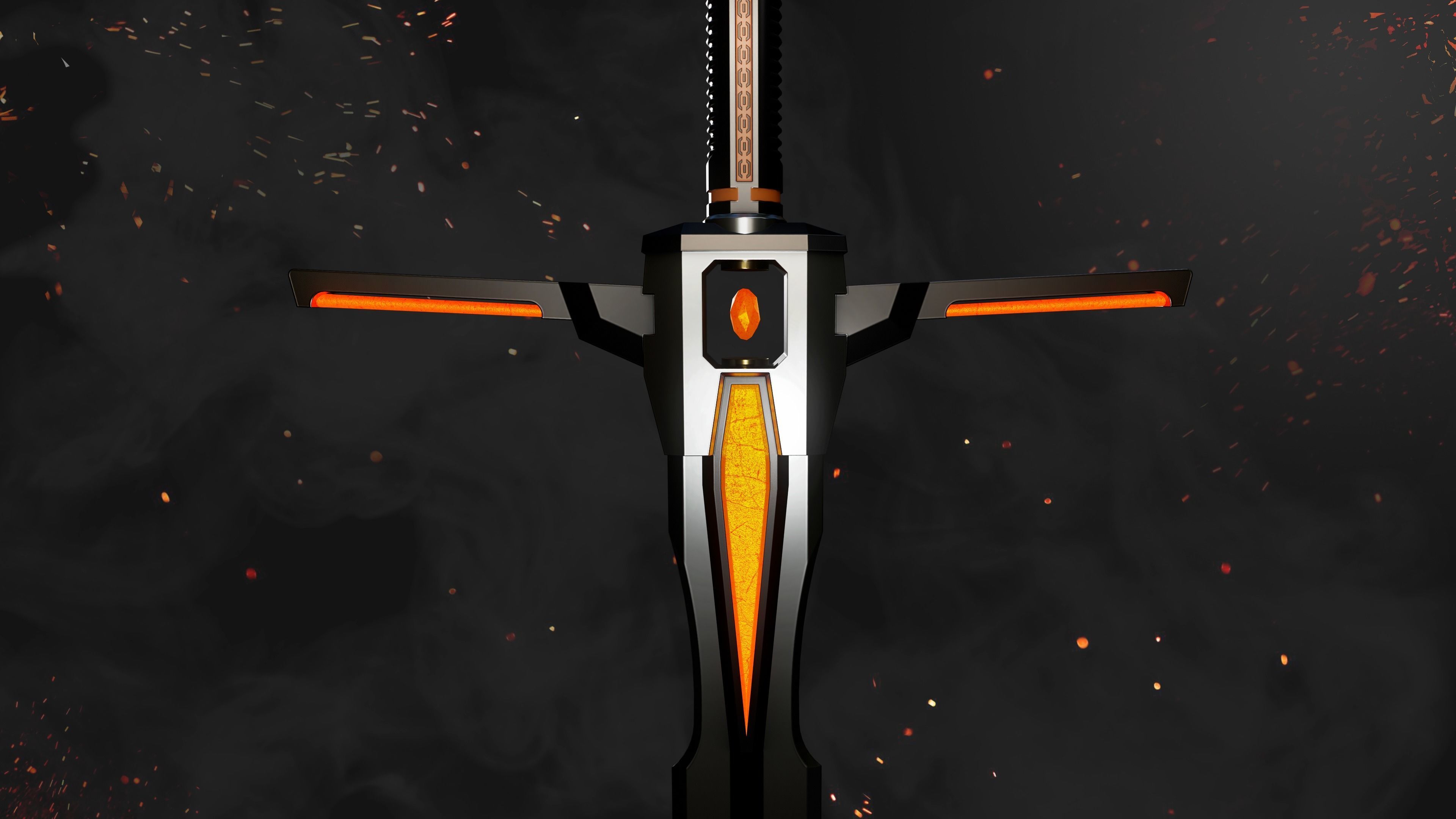 Future Sci-Fi Sword Game-Ready Low-poly 3D model_2