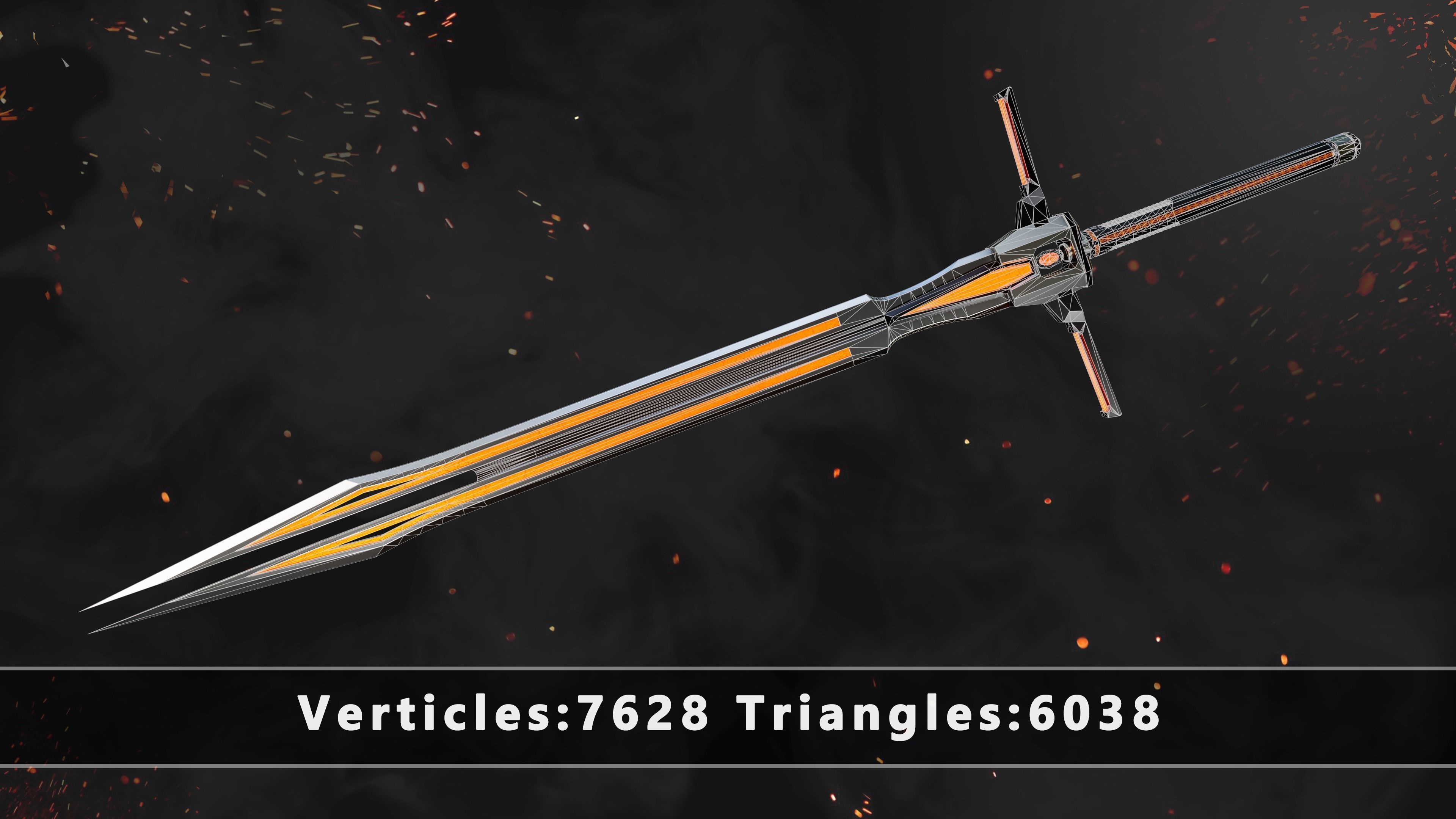 Future Sci-Fi Sword Game-Ready Low-poly 3D model_5