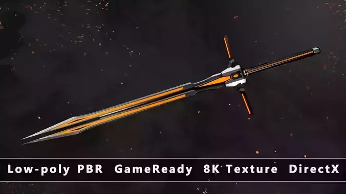 Future Sci-Fi Sword Game-Ready Low-poly 3D model Future Sci-Fi Sword Game-Ready Low-poly 3D model