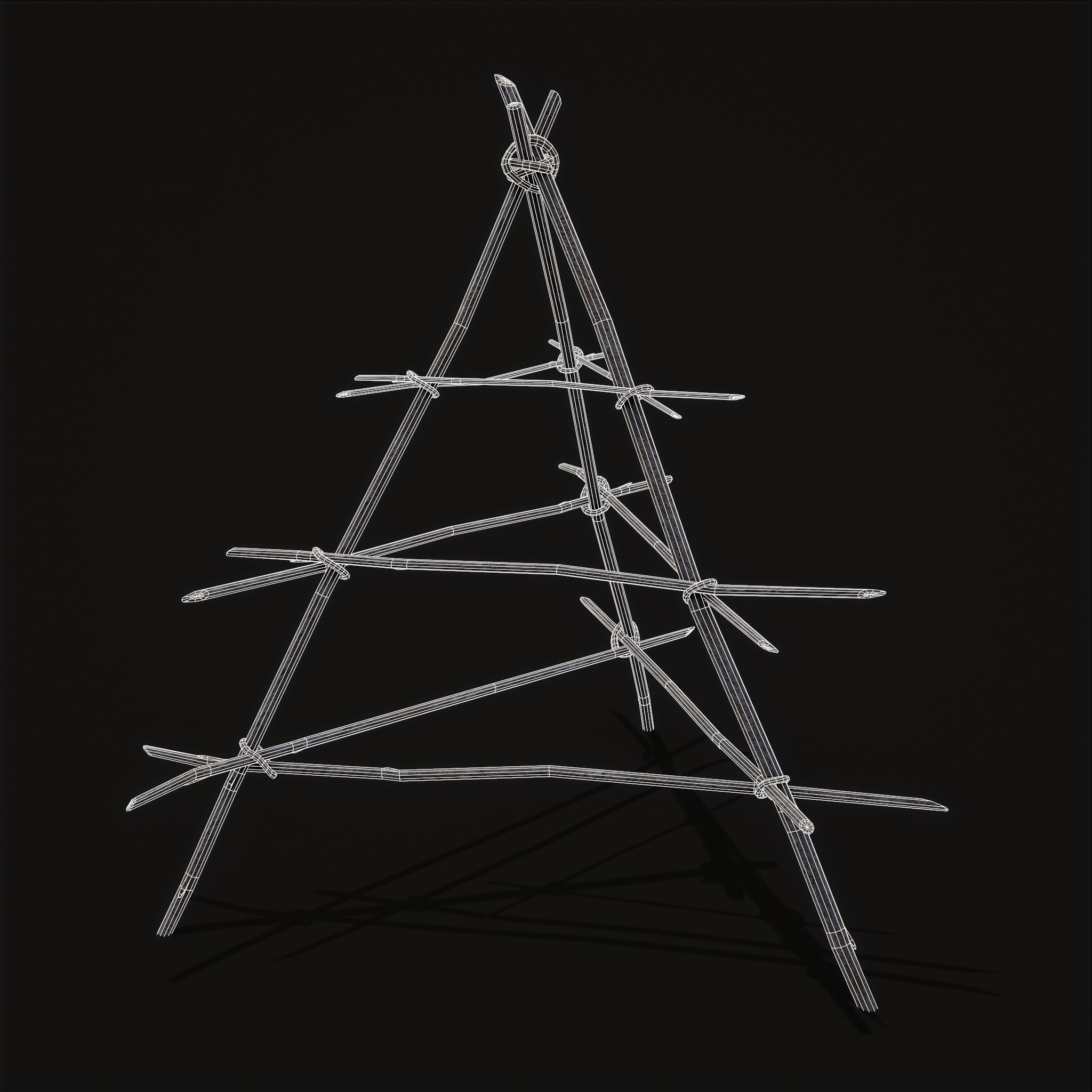 Primitive Tripod Meat Smoker  Low-poly 3D model_22