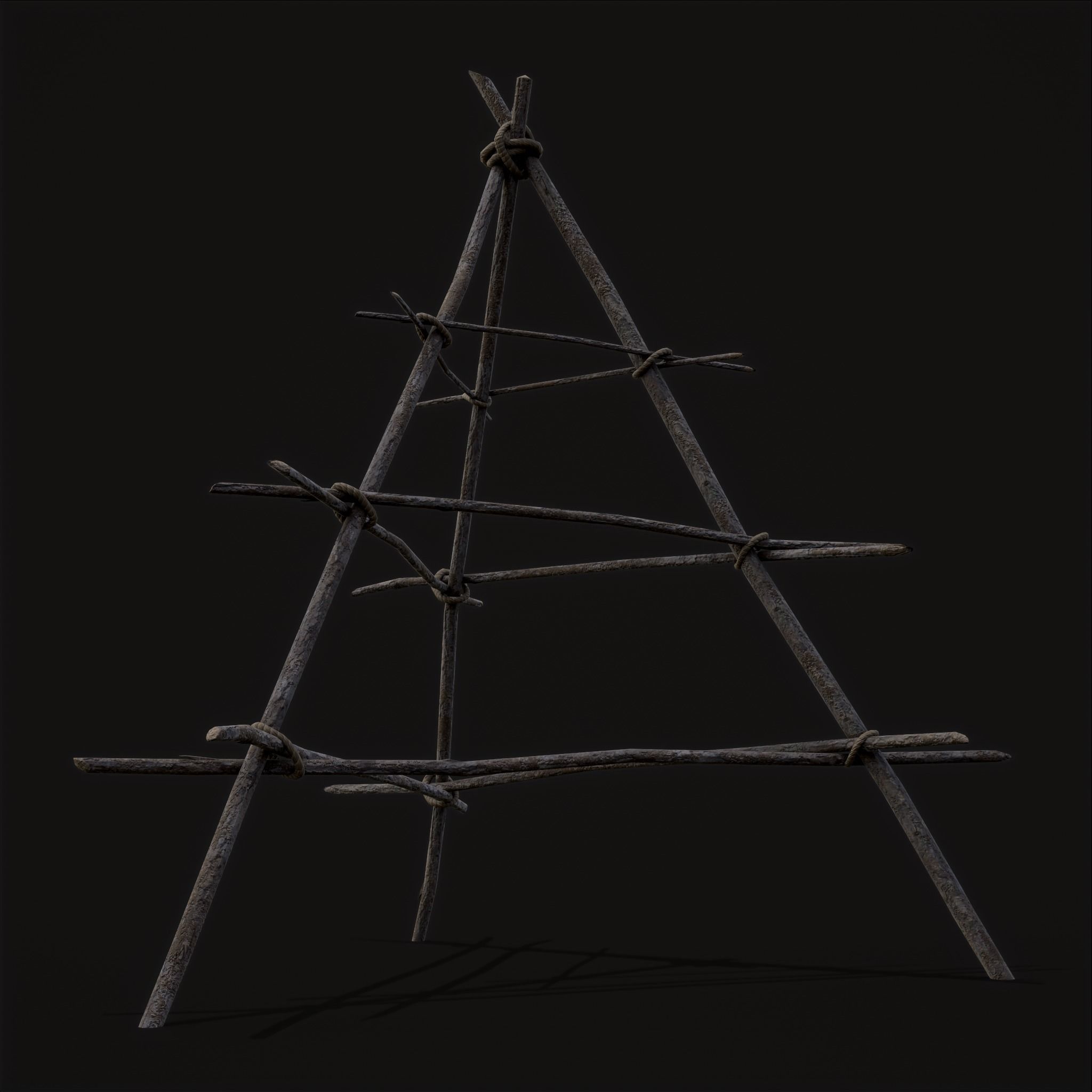 Primitive Tripod Meat Smoker  Low-poly 3D model_13