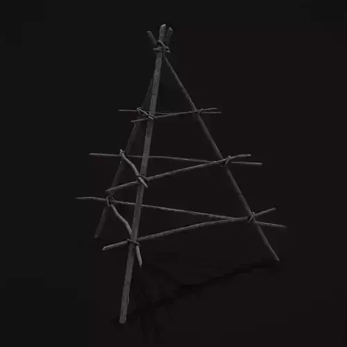 Primitive Tripod Meat Smoker  Low-poly 3D model