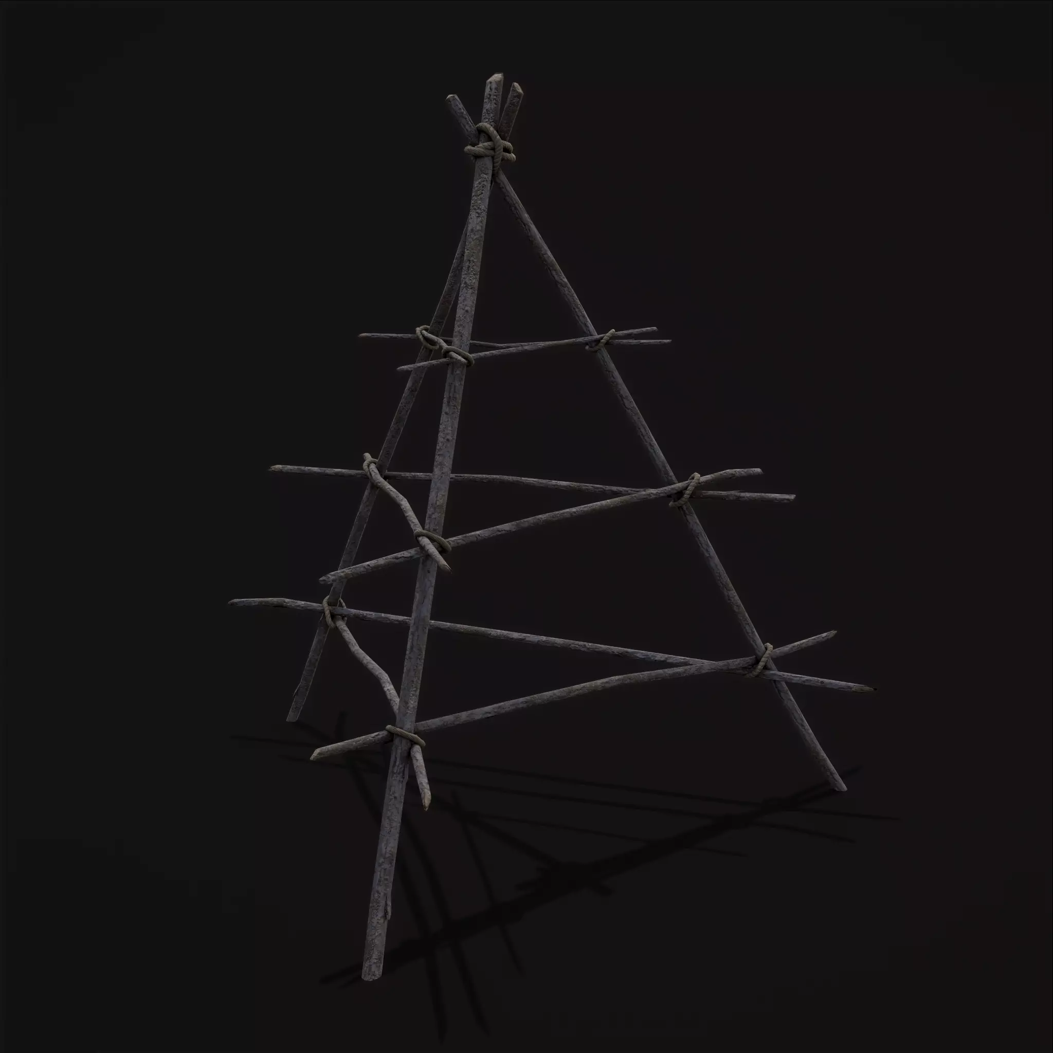 Primitive Tripod Meat Smoker  Low-poly 3D model_0
