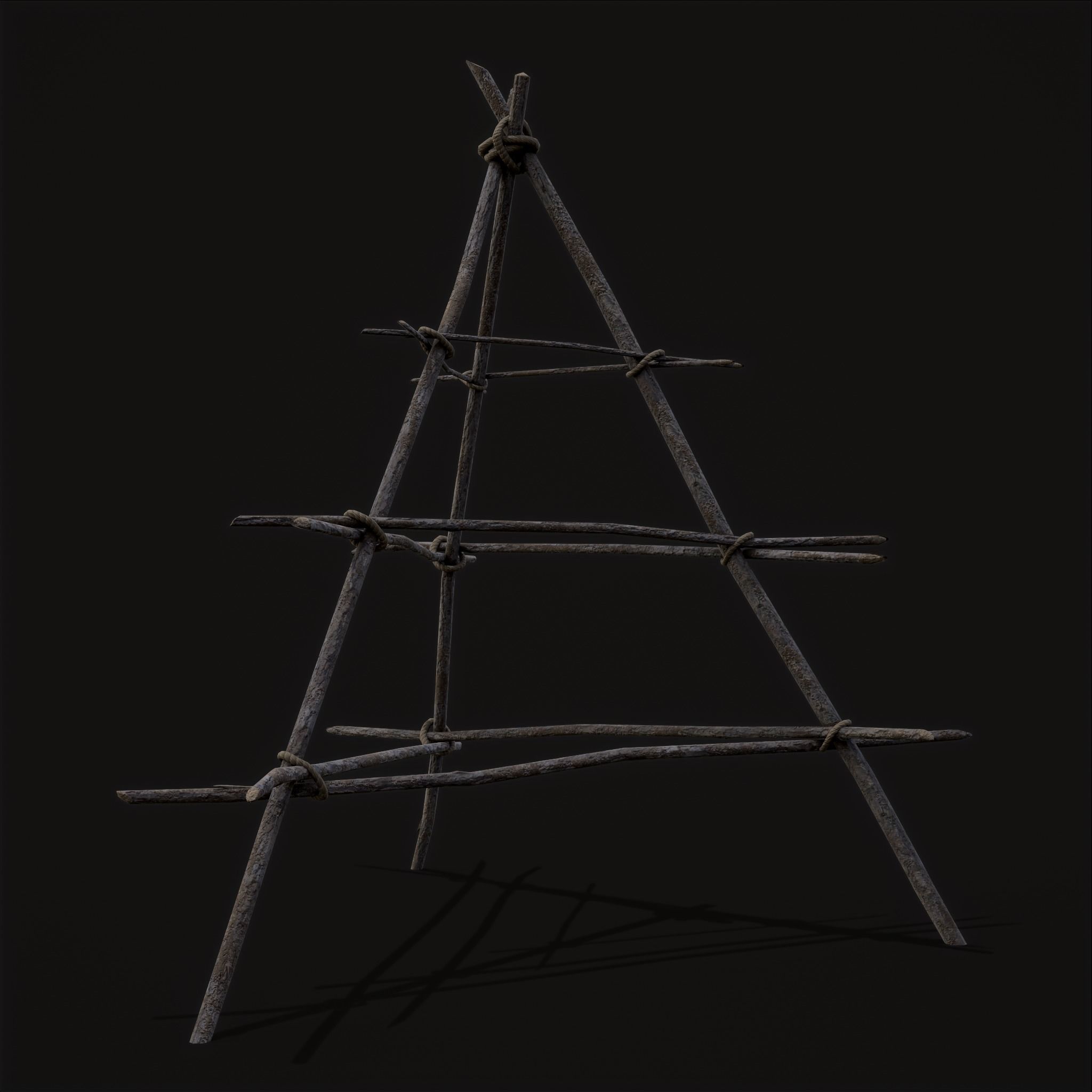 Primitive Tripod Meat Smoker  Low-poly 3D model_19