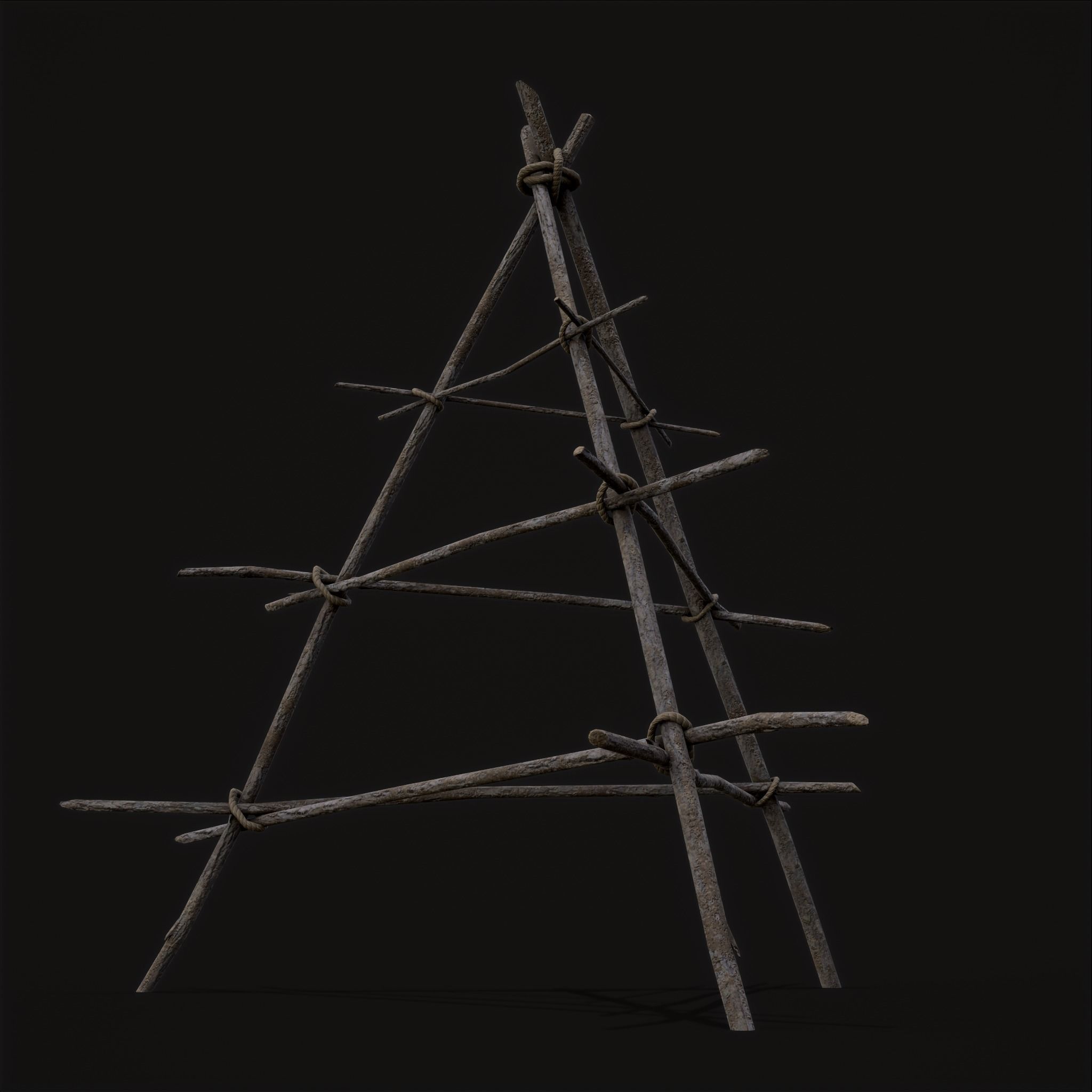 Primitive Tripod Meat Smoker  Low-poly 3D model_15