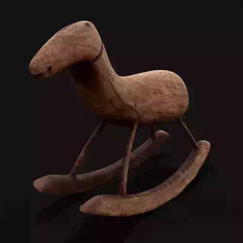Rustic Medieval Rocking Horse Low-poly 3D model
