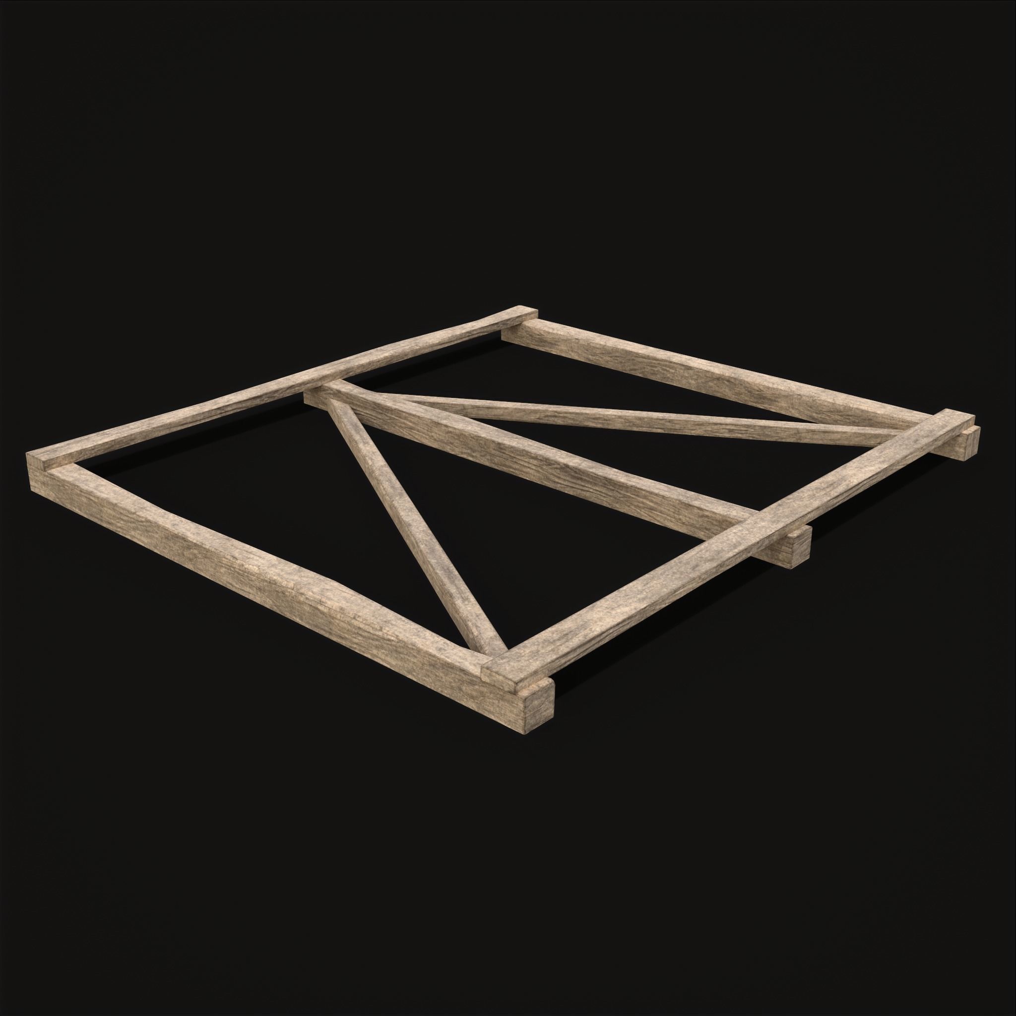 Rustic Mid Construction Wood Piles Low-poly 3D model_13