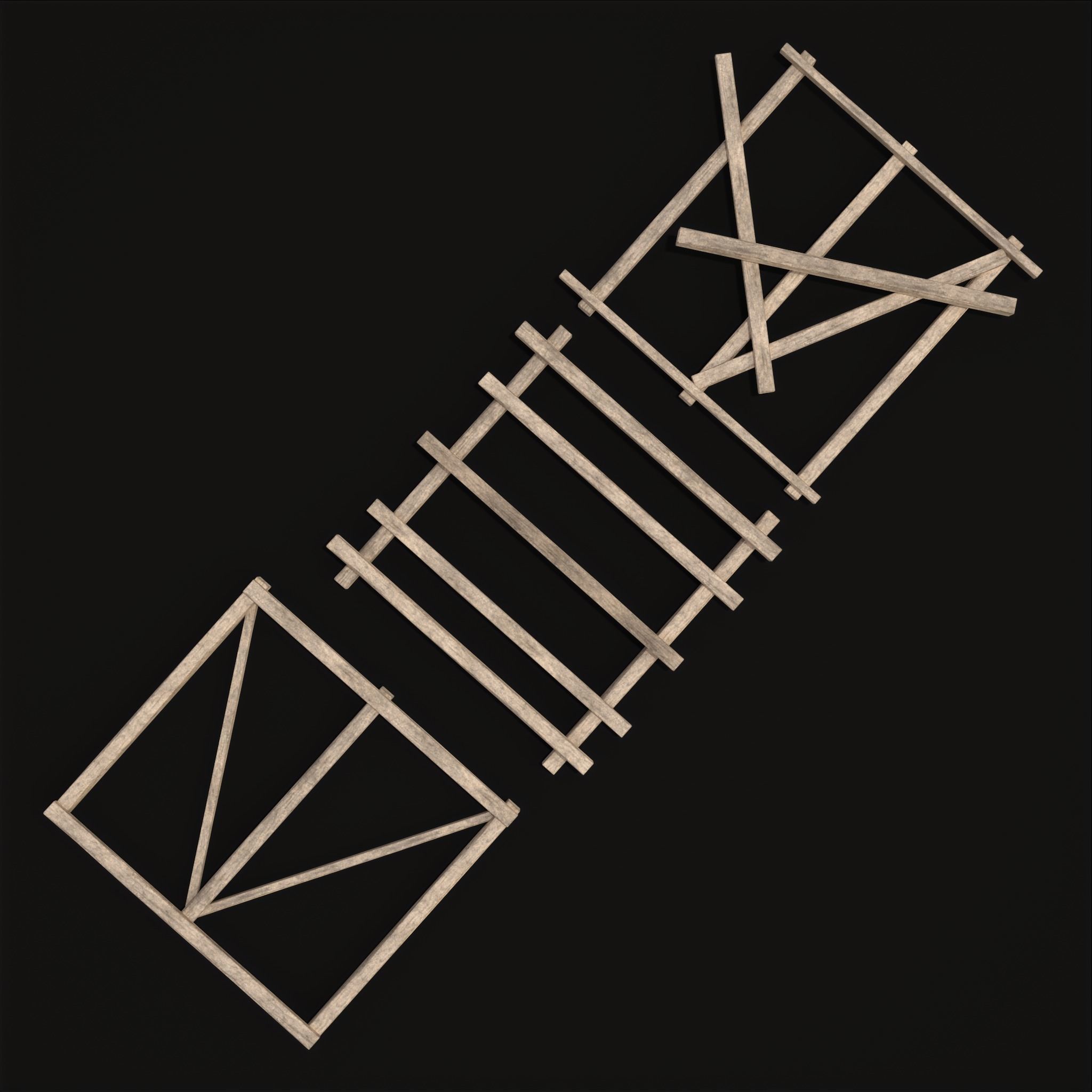 Rustic Mid Construction Wood Piles Low-poly 3D model_5