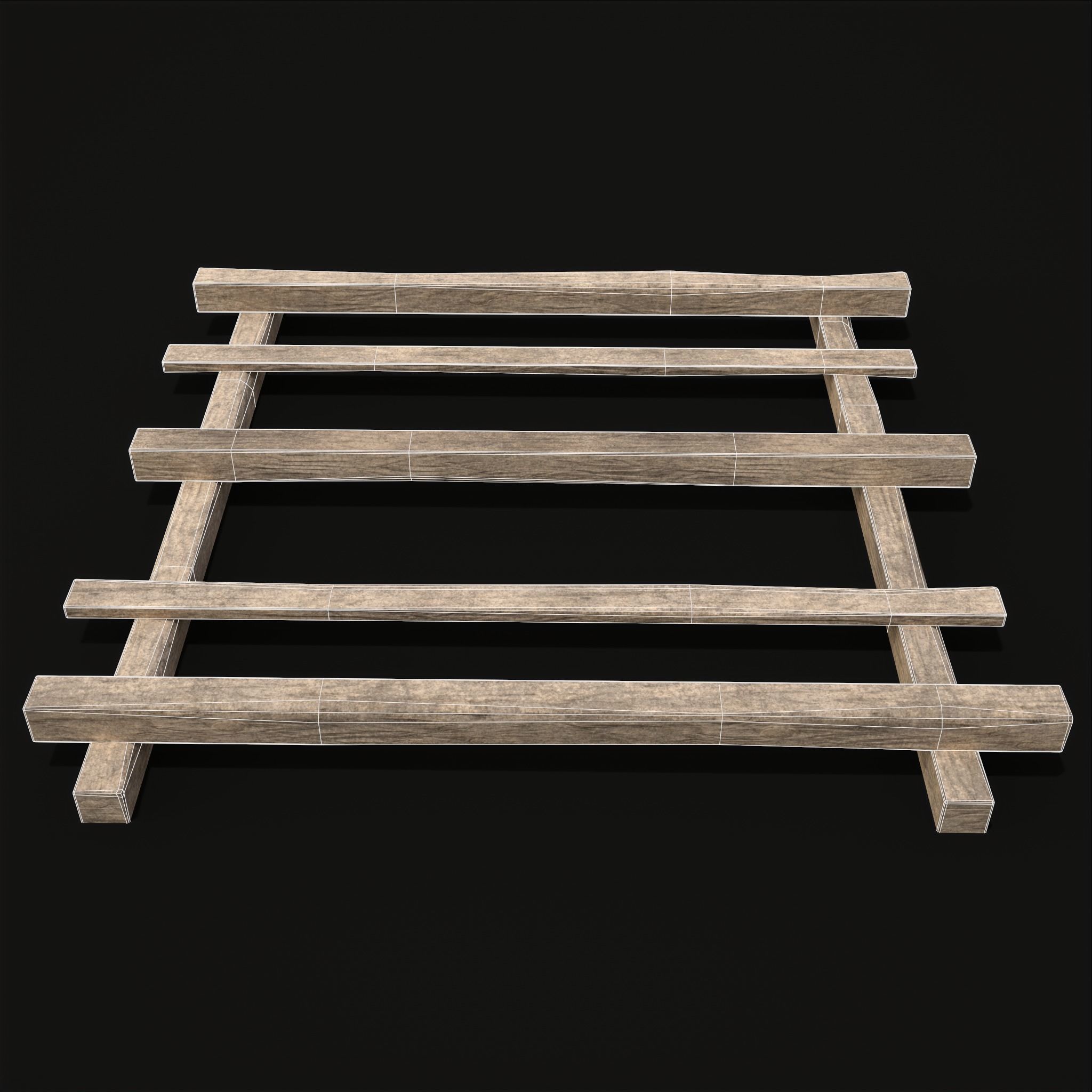 Rustic Mid Construction Wood Piles Low-poly 3D model_10