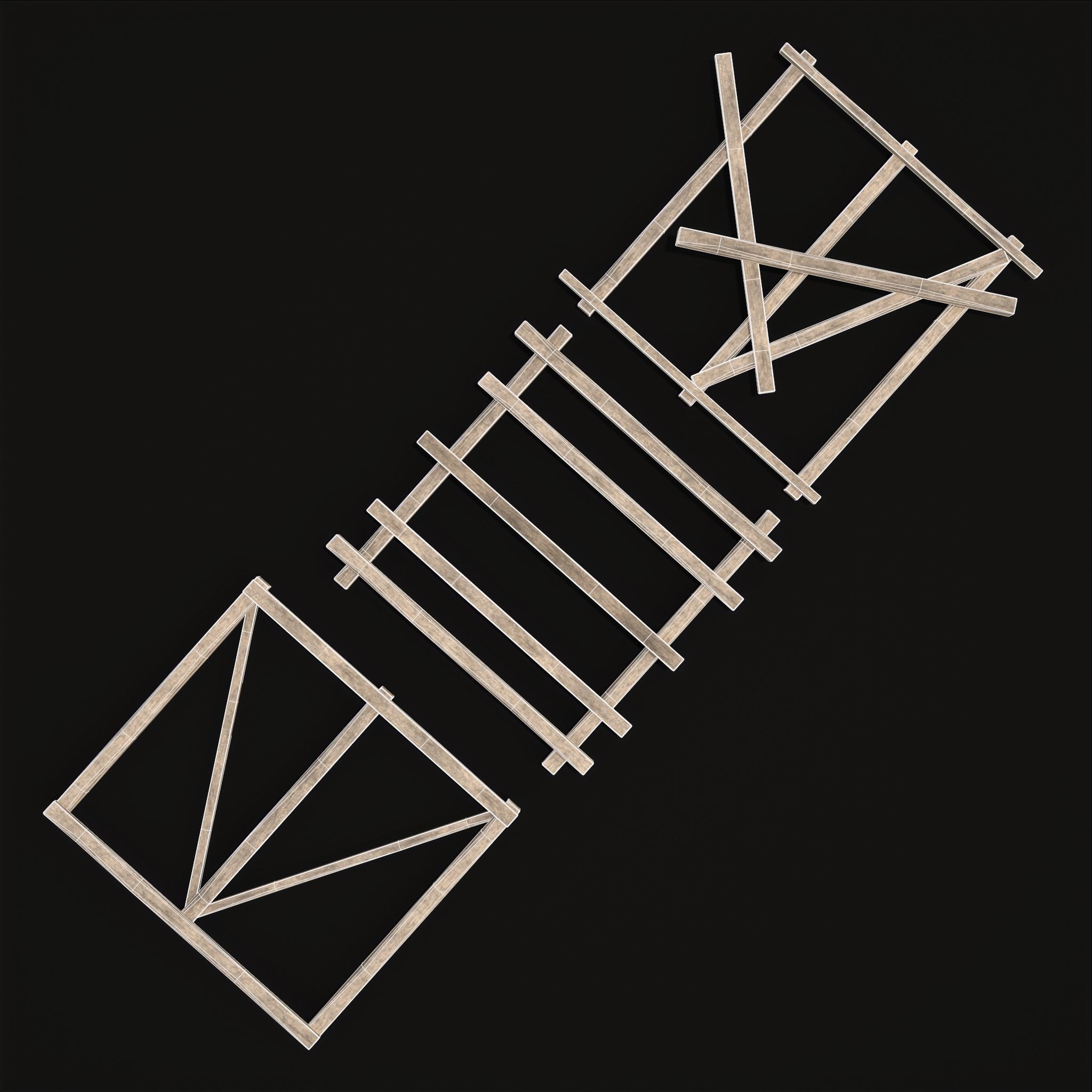 Rustic Mid Construction Wood Piles Low-poly 3D model_6