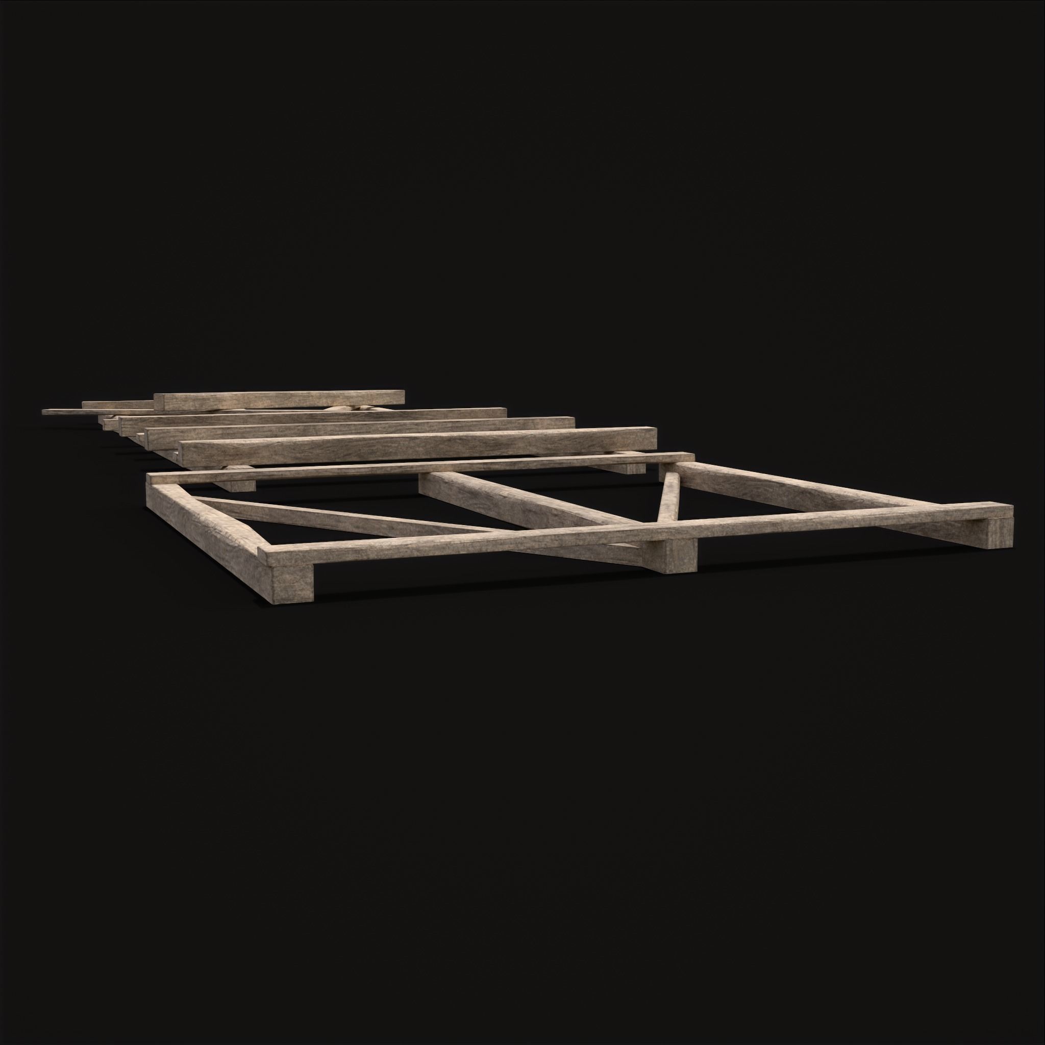 Rustic Mid Construction Wood Piles Low-poly 3D model_21