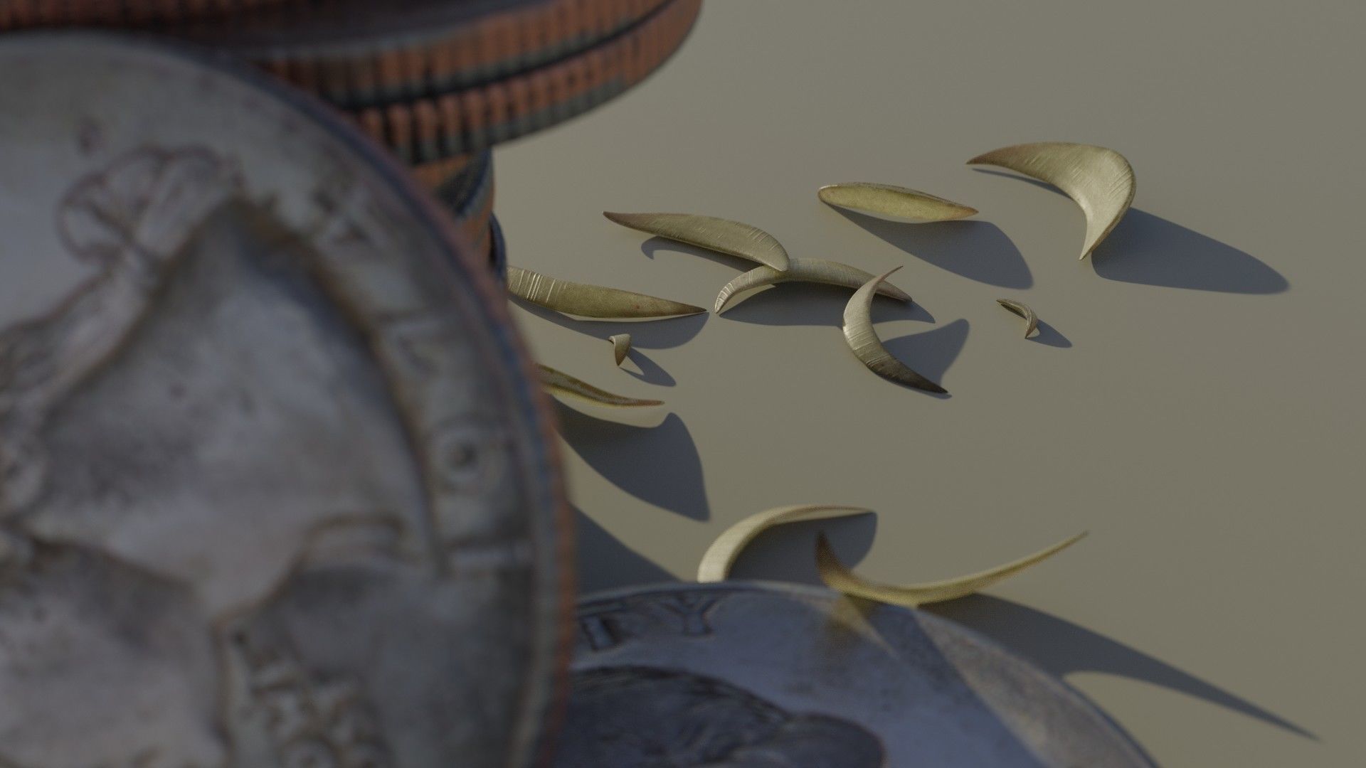 Four Dollars and Eighty Seven Cents in Various Coins 3D model_4