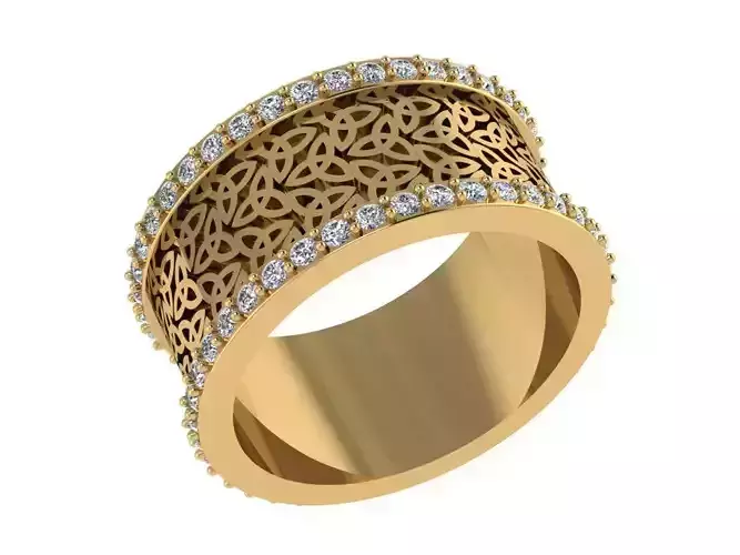 Ring290 gold band with diamonds