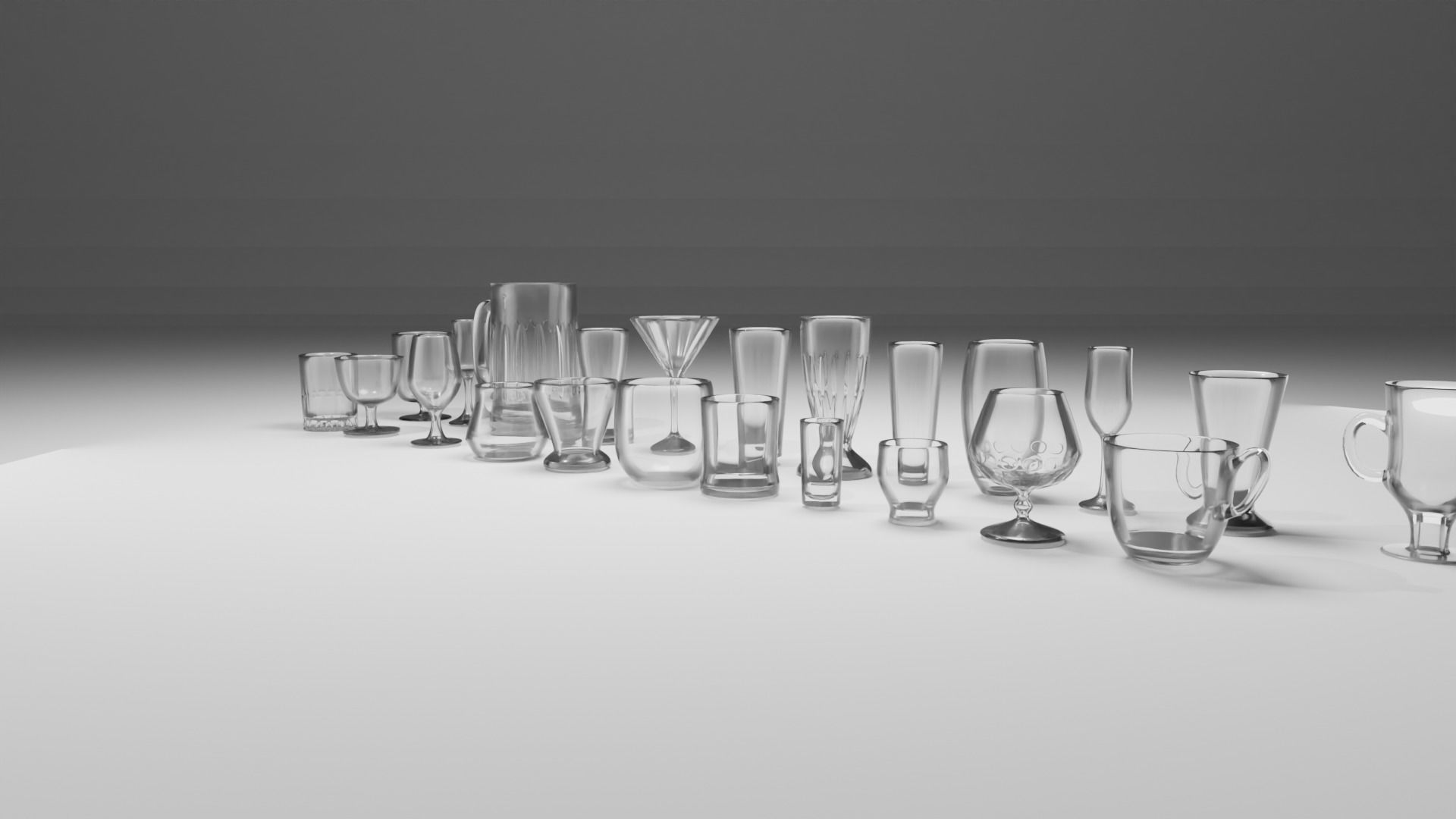 Glass Cups Bundle 3D model_14