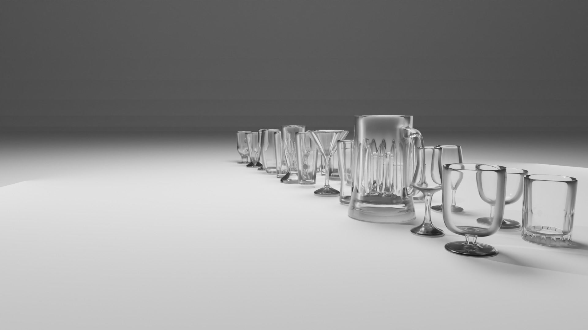 Glass Cups Bundle 3D model_10
