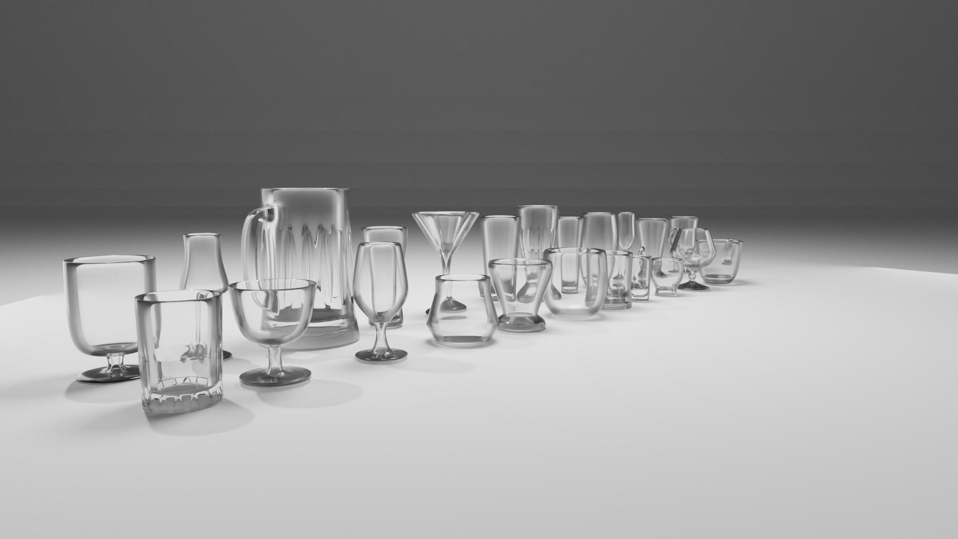 Glass Cups Bundle 3D model_8