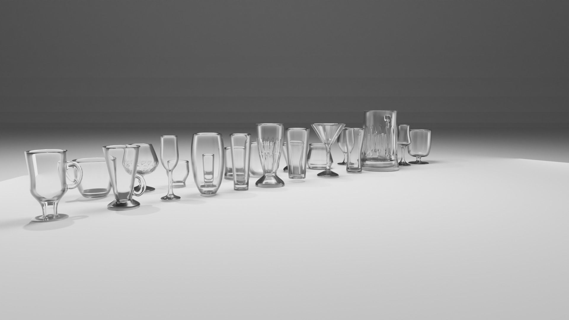 Glass Cups Bundle 3D model_12