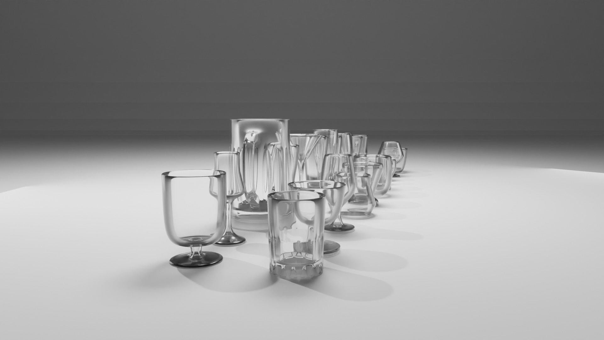 Glass Cups Bundle 3D model_9