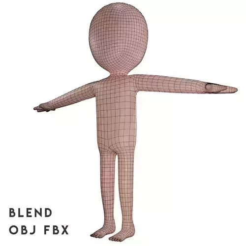 Stylized Stickman in T-Pose 3D model