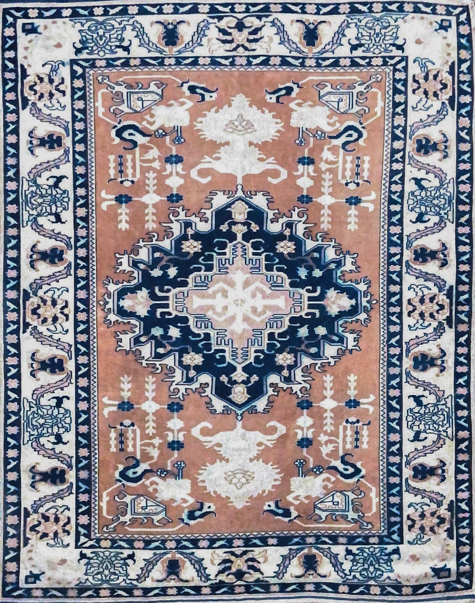 Handmade Blue Rug Carpet Low-poly 3D model_2
