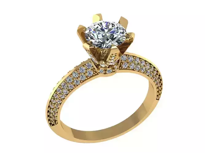 Ring292 gold engagement ring with diamonds